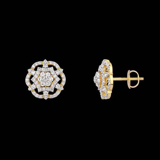 14K Yellow Gold Diamond Earrings - 1.439ct SI-IJ