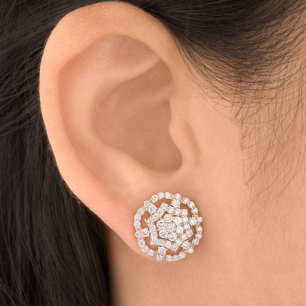 14K Yellow Gold Diamond Earrings - 1.439ct SI-IJ