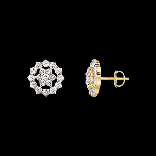 14K Yellow Gold Diamond Earrings - 1.445ct SI-IJ