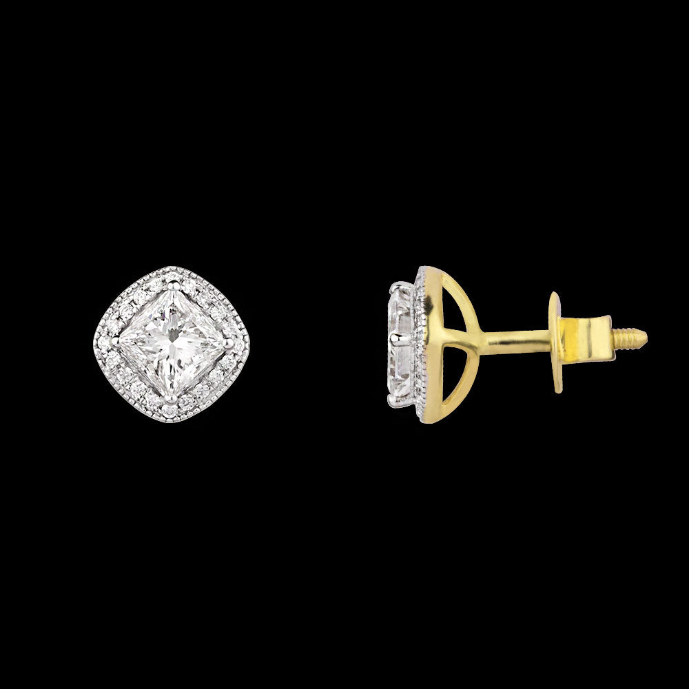 18K Yellow Gold Diamond Earrings - 0.075ct VVS-GH