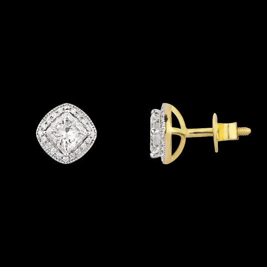 18K Yellow Gold Diamond Earrings - 0.075ct VVS-GH