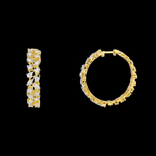 14K Yellow Gold Diamond Earrings - 2.033ct VVS-VS-GH