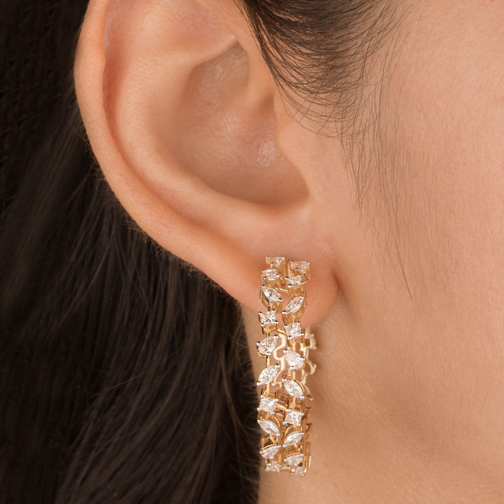 14K Yellow Gold Diamond Earrings - 2.033ct VVS-VS-GH