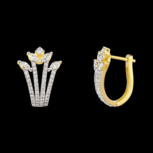14K Yellow Gold Diamond Earrings - 1.338ct VVS-VS-GH