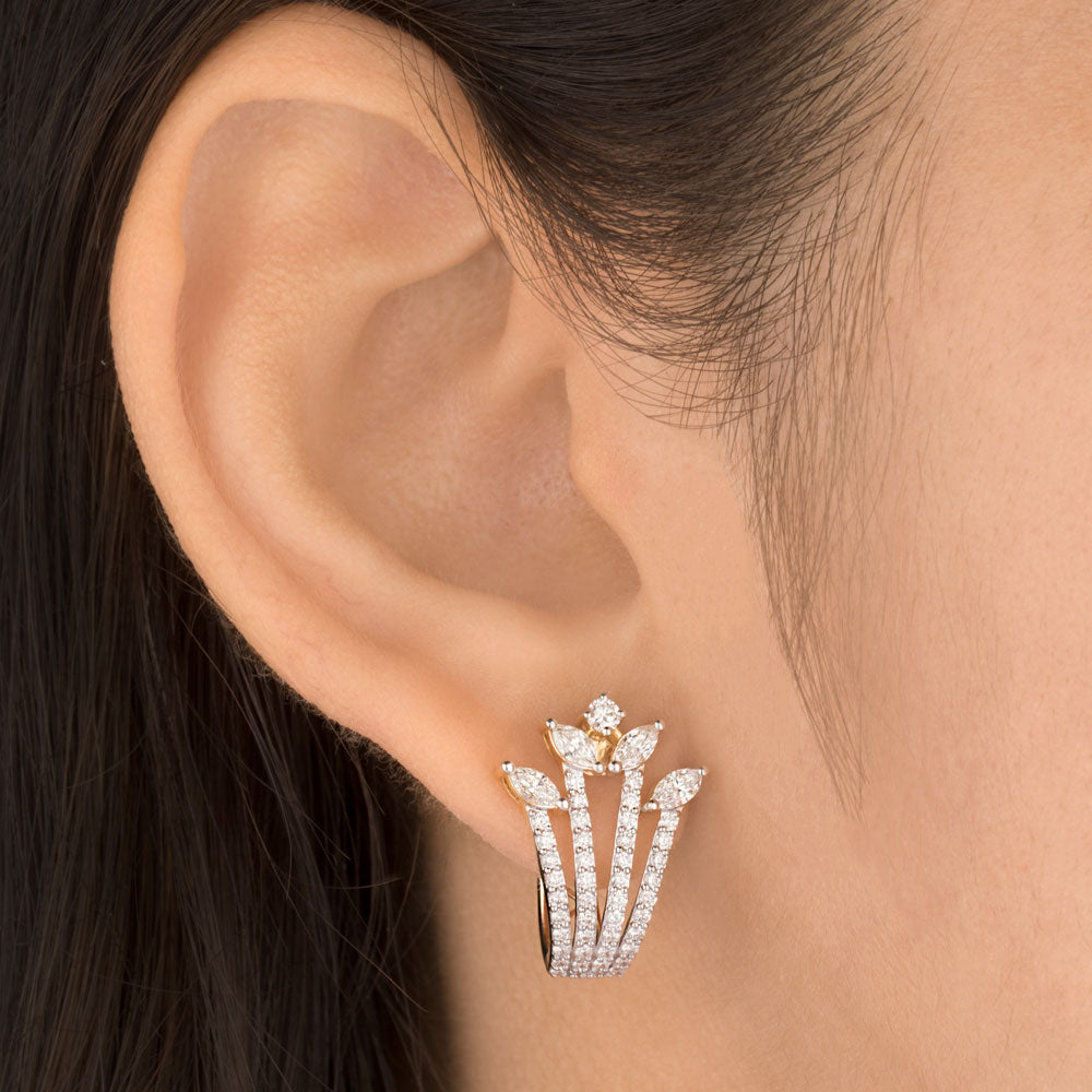 14K Yellow Gold Diamond Earrings - 1.338ct VVS-VS-GH