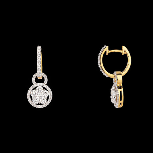 18K Yellow Gold Diamond Earrings - 1.22ct VVS-EF