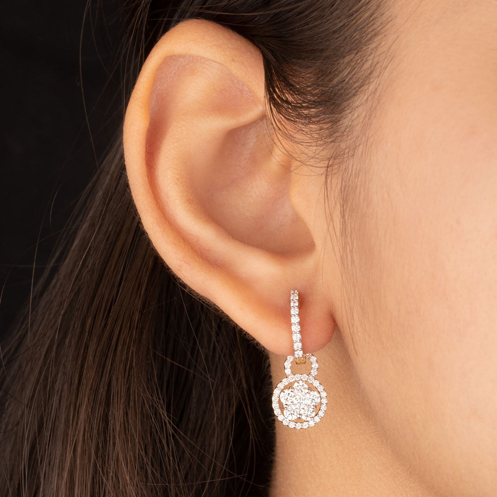 18K Yellow Gold Diamond Earrings - 1.22ct VVS-EF