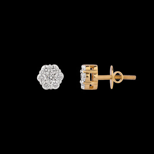 18K Yellow Gold Diamond Earrings - 0.38ct VVS-VS-GH