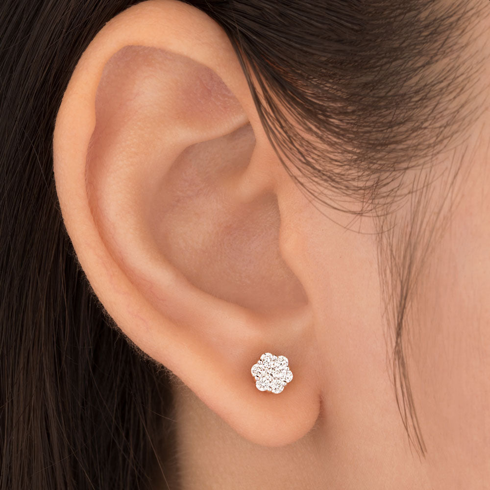 18K Yellow Gold Diamond Earrings - 0.38ct VVS-VS-GH