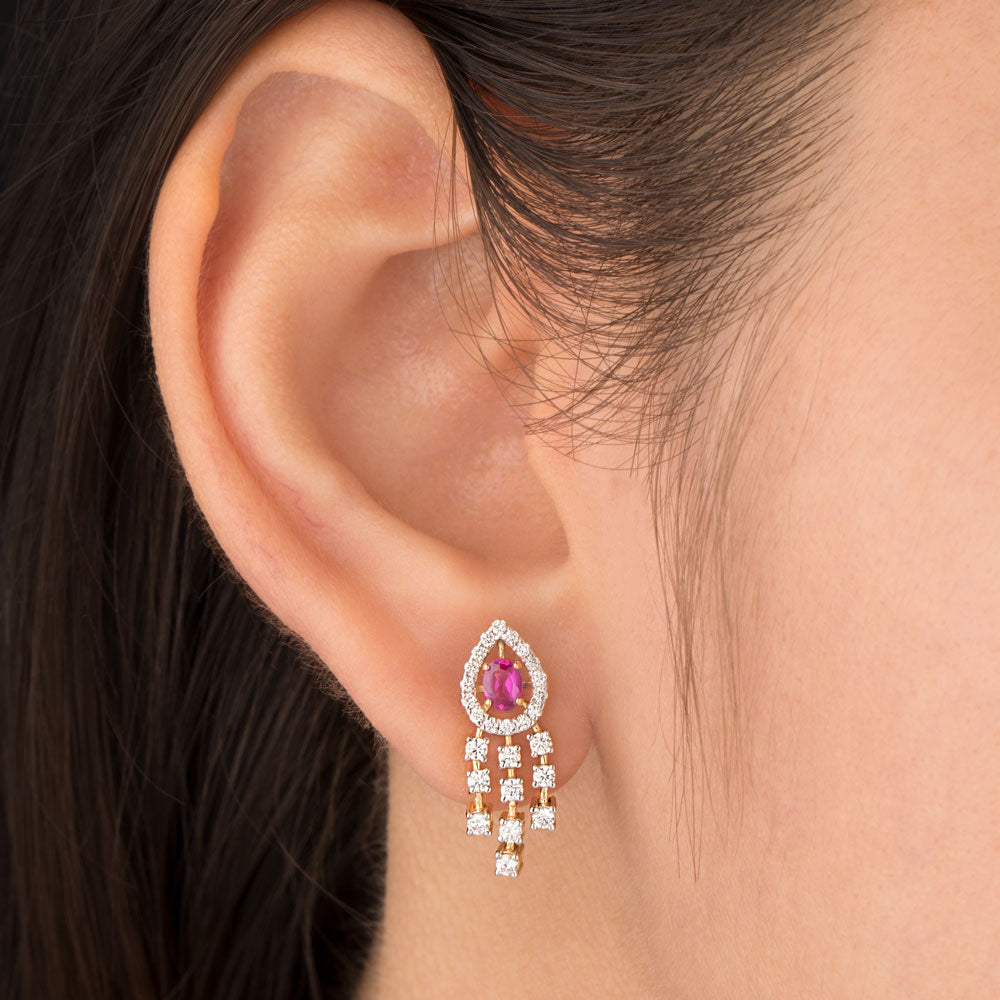 18K Rose Gold Diamond Earrings - 0.802ct VVS-FG