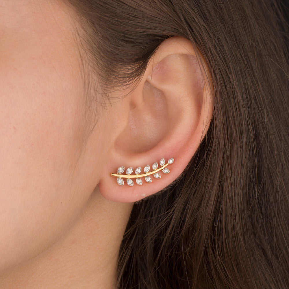 18K Yellow Gold Diamond Earrings - 0.23ct SI-GH