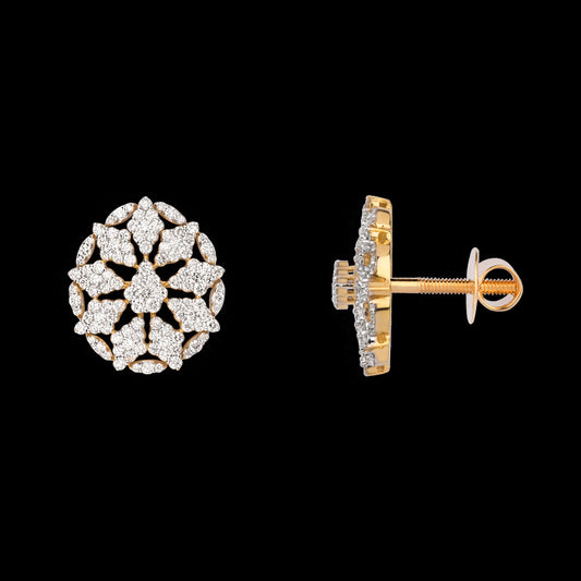 18K Yellow Gold Diamond Earrings - 2.26ct VVS-VS-GH