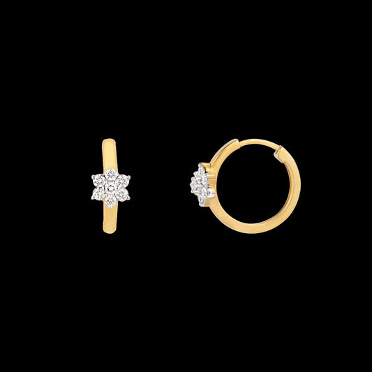 18K Yellow Gold Diamond Earrings - 0.288ct VVS-GH