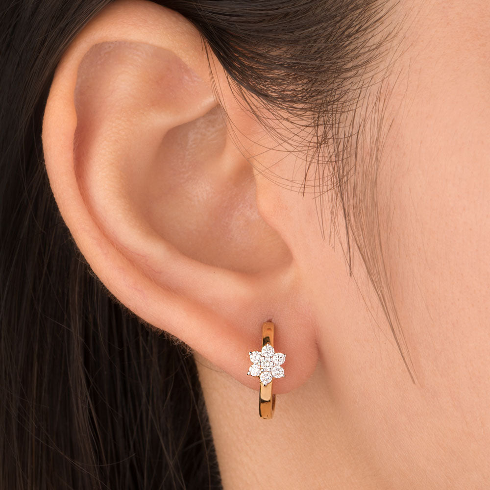 18K Yellow Gold Diamond Earrings - 0.288ct VVS-GH
