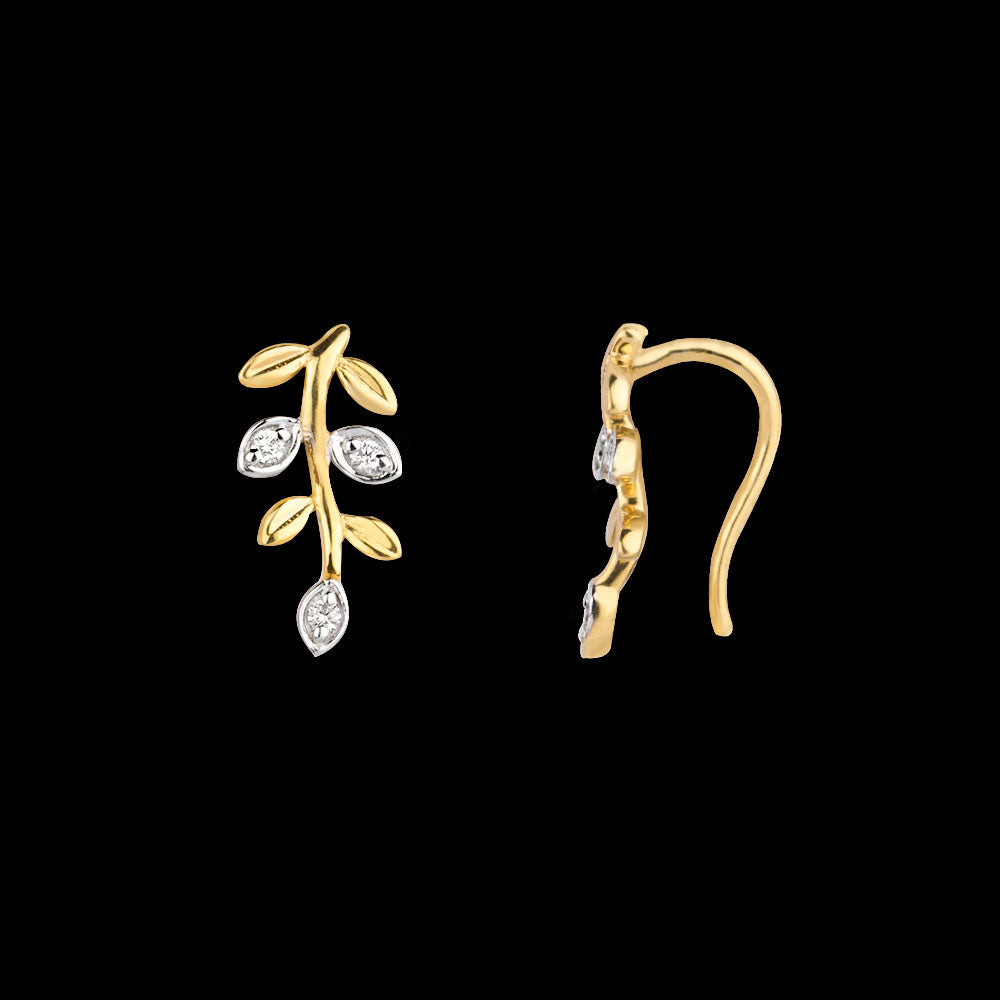 14K Yellow Gold Diamond Earrings - 0.048ct VVS-VS-GH