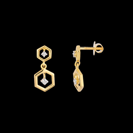 14K Yellow Gold Diamond Earrings - 0.041ct VVS-VS-GH