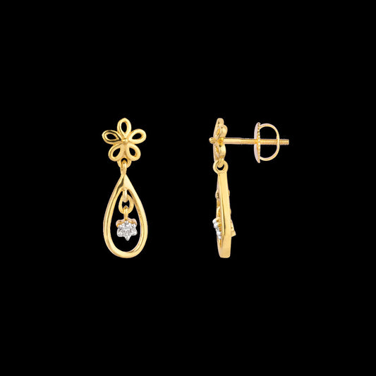 14K Yellow Gold Diamond Earrings - 0.049ct VVS-VS-GH