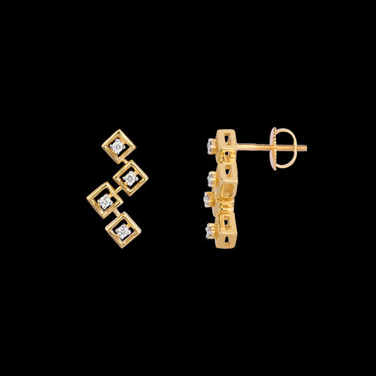 14K Yellow Gold Diamond Earrings - 0.055ct VVS-VS-GH