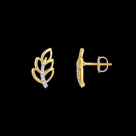 14K Yellow Gold Diamond Earrings - 0.056ct VVS-VS-GH