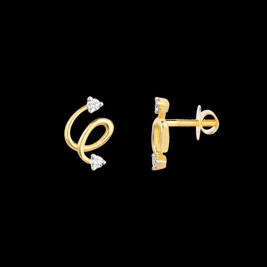 14K Yellow Gold Diamond Earrings - 0.045ct VVS-VS-GH