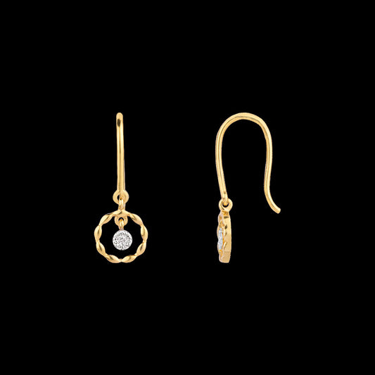 14K Yellow Gold Diamond Earrings - 0.06ct VVS-VS-GH