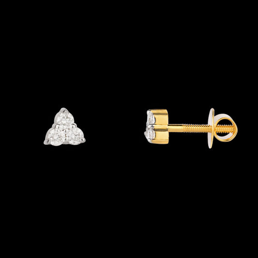 18K Yellow Gold Diamond Earrings - 0.214ct VVS-VS-GH