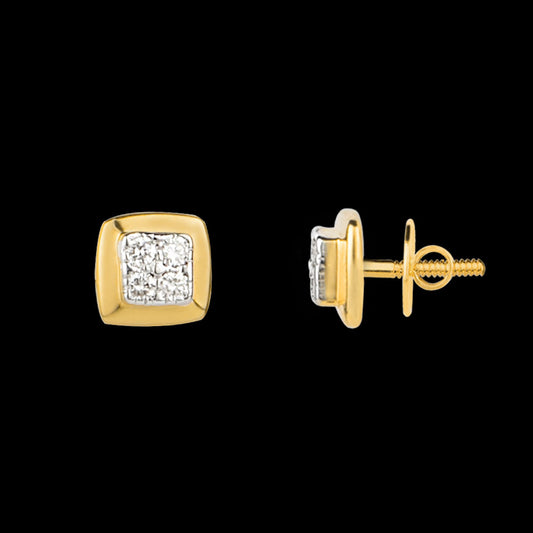 18K Yellow Gold Diamond Earrings - 0.05ct VS-GH