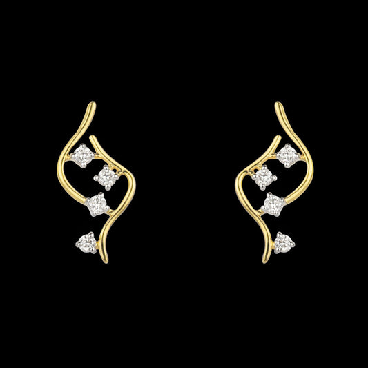 18K Yellow Gold Diamond Earrings - 0.14ct VVS-VS-GH