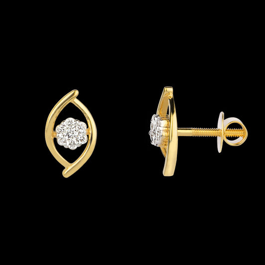 18K Yellow Gold Diamond Earrings - 0.11ct VVS-VS-GH