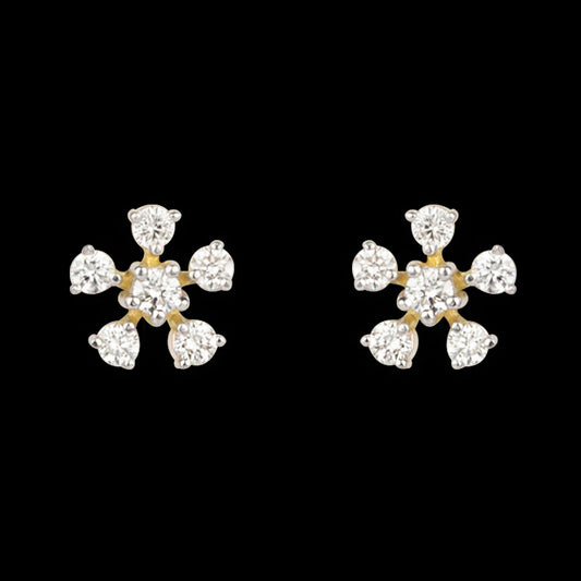 18K Yellow Gold Diamond Earrings - 0.18ct VVS-VS-GH