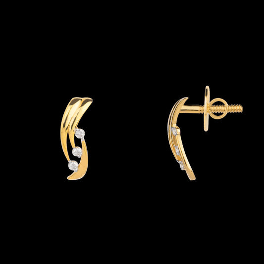 18K Yellow Gold Diamond Earrings - 0.13ct VVS-VS-GH
