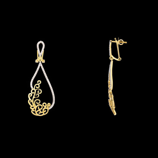 14K Yellow Gold Diamond Earrings - 0.9ct SI-IJ