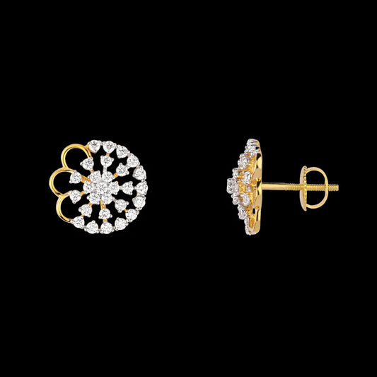 14K Yellow Gold Diamond Earrings - 0.53ct VVS-VS-GH