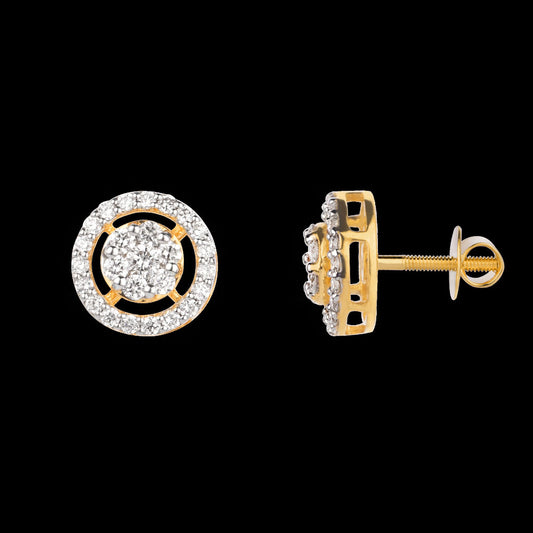 14K Yellow Gold Diamond Earrings - 0.49ct VS-SI-GH