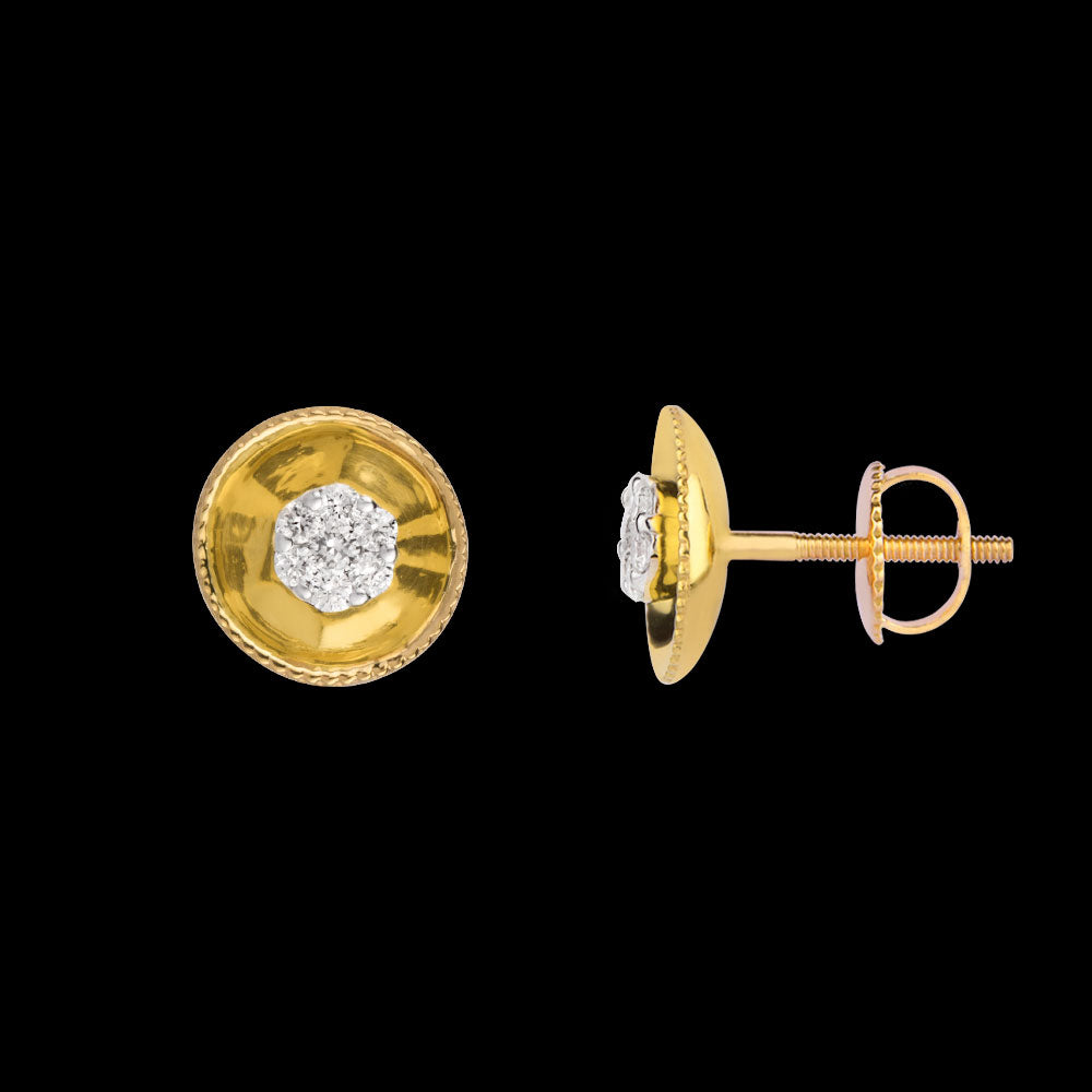 14K Yellow Gold Diamond Earrings - 0.2ct SI-GH