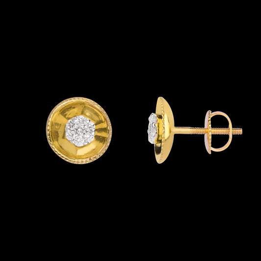 14K Yellow Gold Diamond Earrings - 0.2ct SI-GH