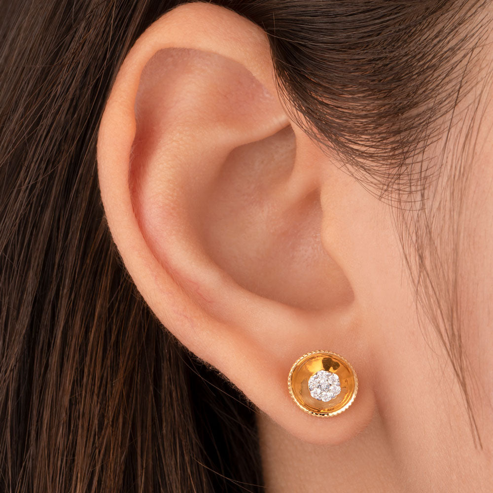 14K Yellow Gold Diamond Earrings - 0.2ct SI-GH
