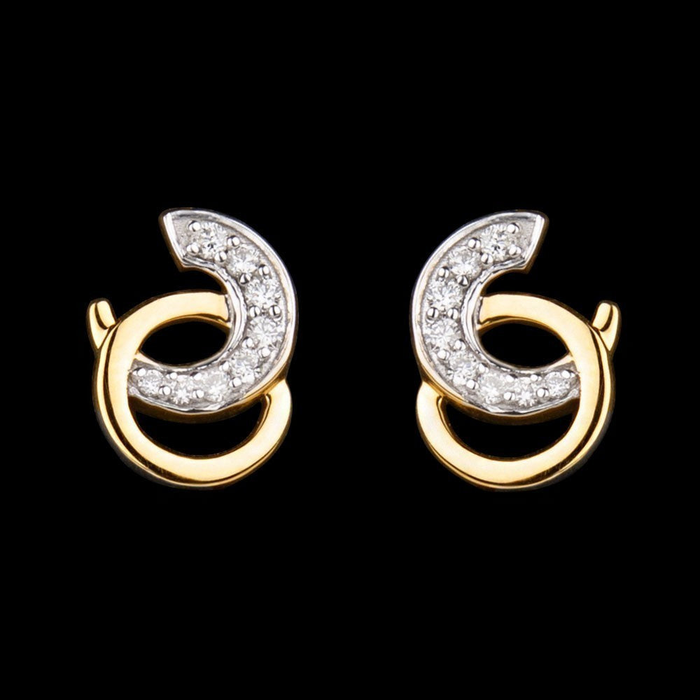 18K Yellow Gold Diamond Earrings - 0.13ct VVS-VS-GH