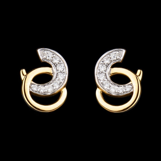 18K Yellow Gold Diamond Earrings - 0.13ct VVS-VS-GH