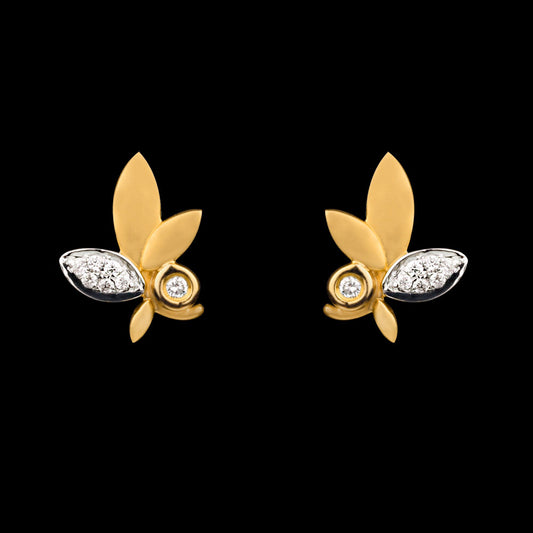 14K Yellow Gold Diamond Earrings - 0.1ct SI-IJ