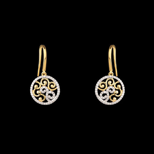 14K Yellow Gold Diamond Earrings - 0.34ct VS-GH