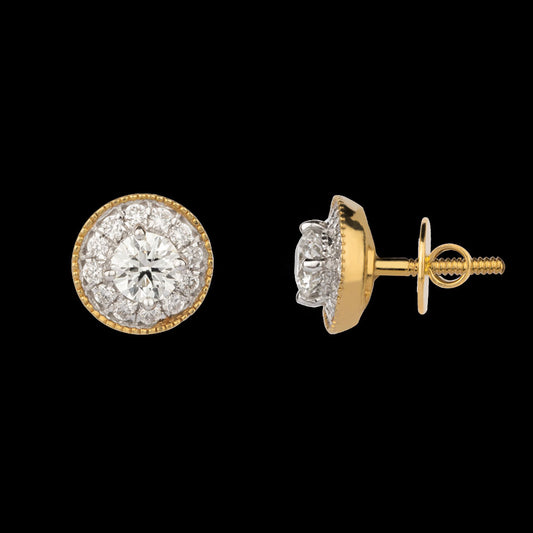 18K Yellow Gold Diamond Earrings - 0.69ct VS-GH