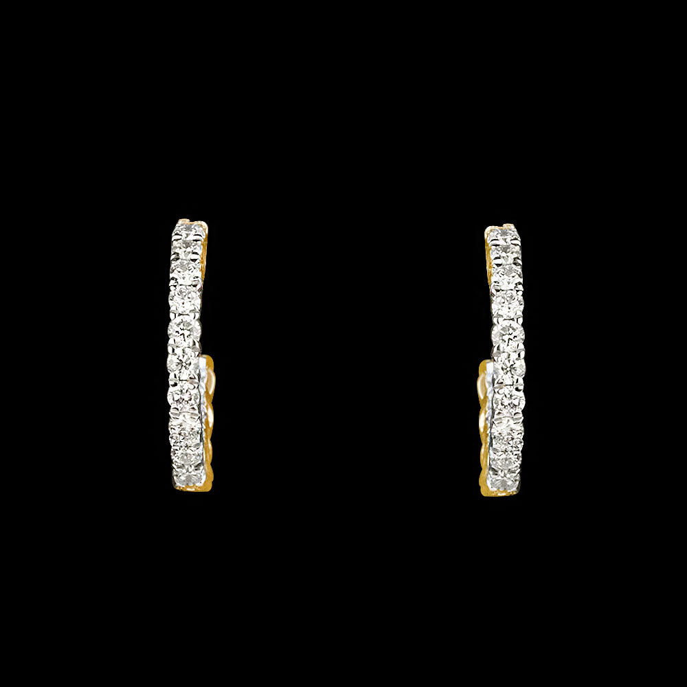 14K Yellow Gold Diamond Earrings - 0.43ct SI-IJ