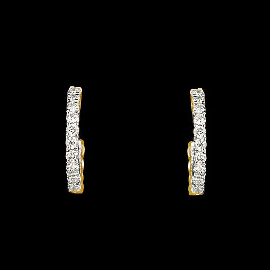 14K Yellow Gold Diamond Earrings - 0.43ct SI-IJ