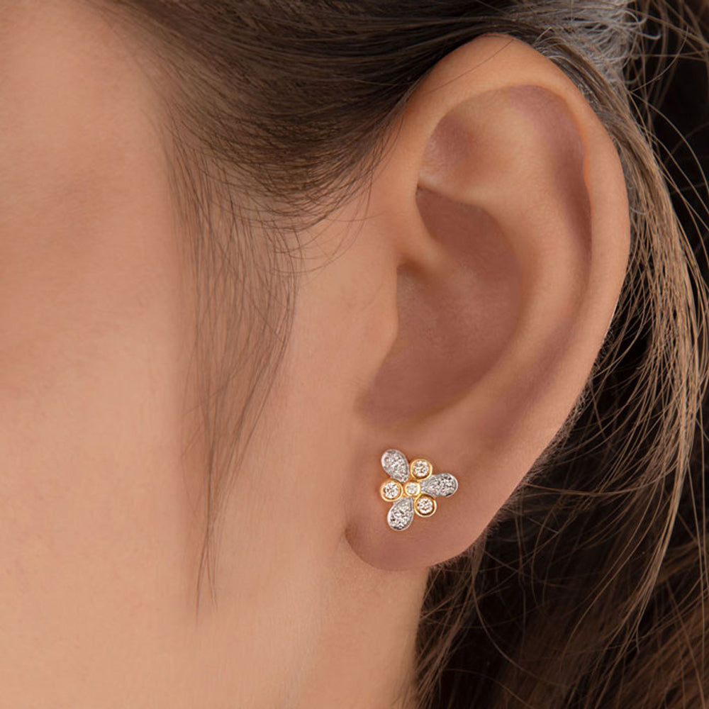 14K Yellow Gold Diamond Earrings - 0.23ct SI-IJ