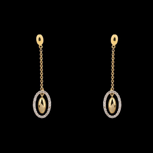 14K Yellow Gold Diamond Earrings - 0.32ct SI-IJ