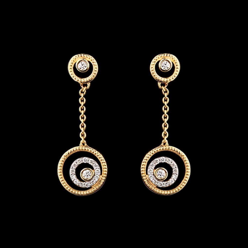 14K Yellow Gold Diamond Earrings - 0.22ct SI-IJ