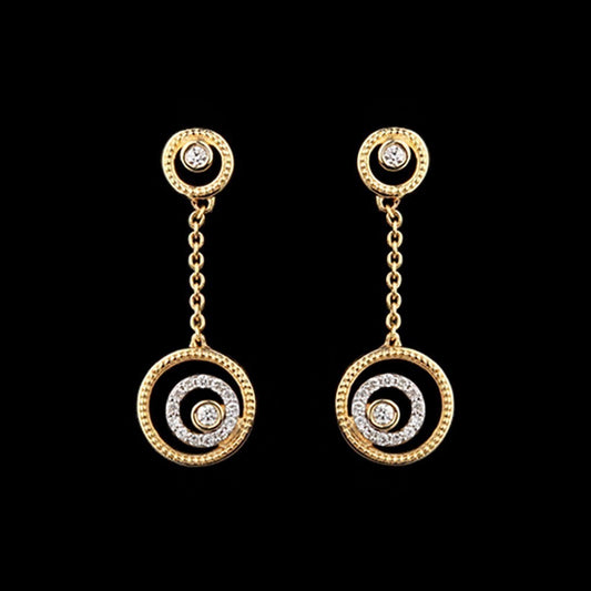 14K Yellow Gold Diamond Earrings - 0.22ct SI-IJ