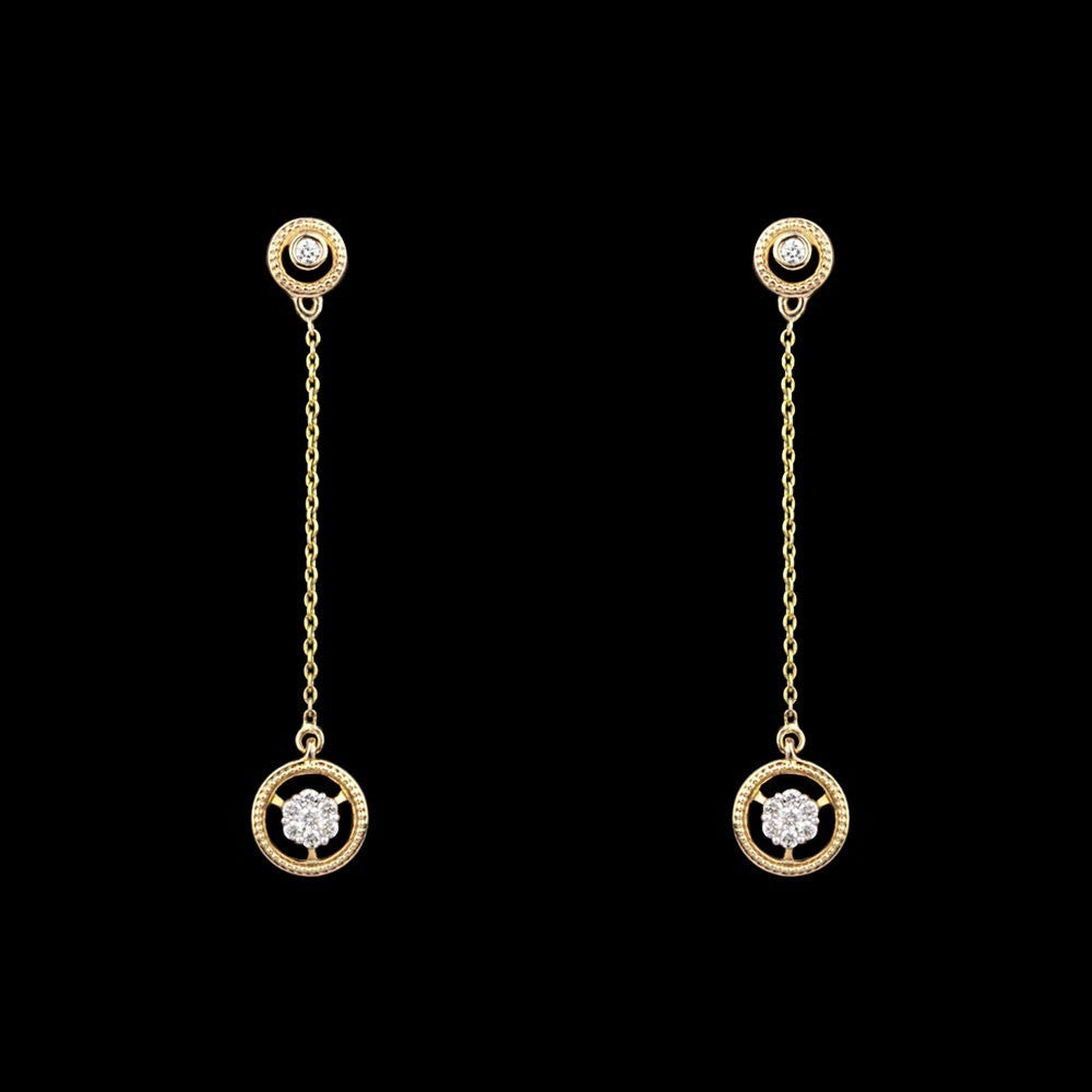 14K Yellow Gold Diamond Earrings - 0.24ct SI-IJ