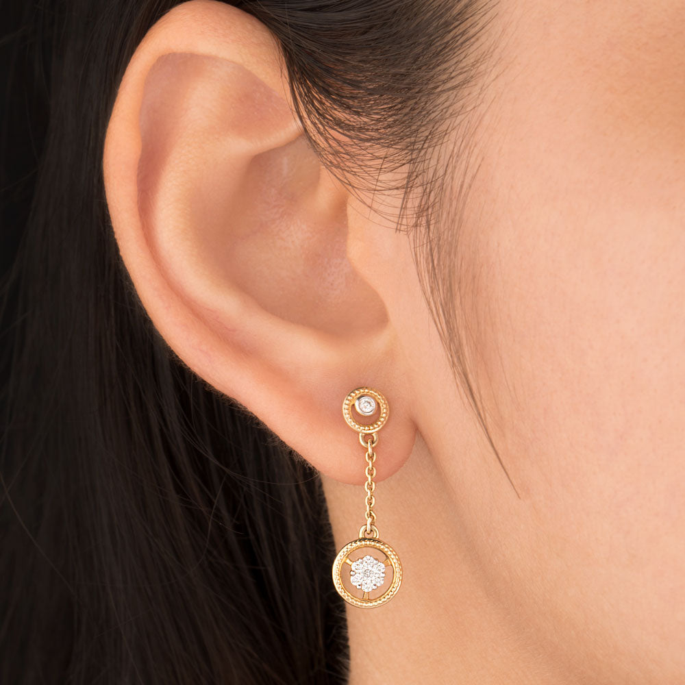14K Yellow Gold Diamond Earrings - 0.24ct SI-IJ